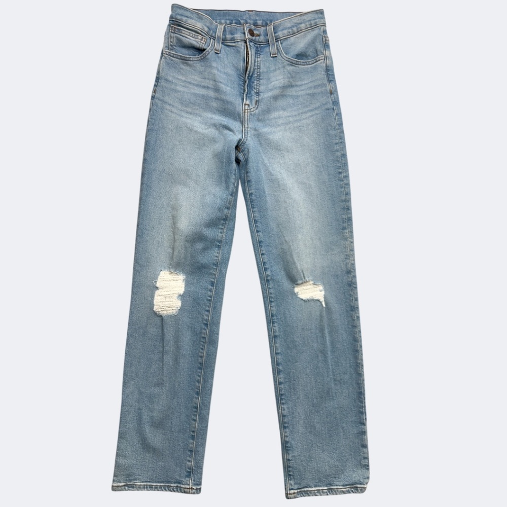 Madewell Jeans Womens 26 Danby Distressed High Rise Straight Leg Denim Pants